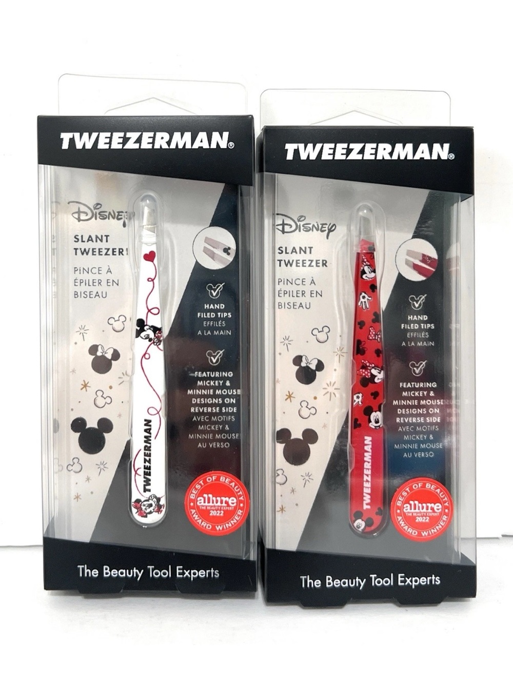 Lot Of 2 Tweezerman Mickey/Minnie Mouse Slant Tweezer, New In Box